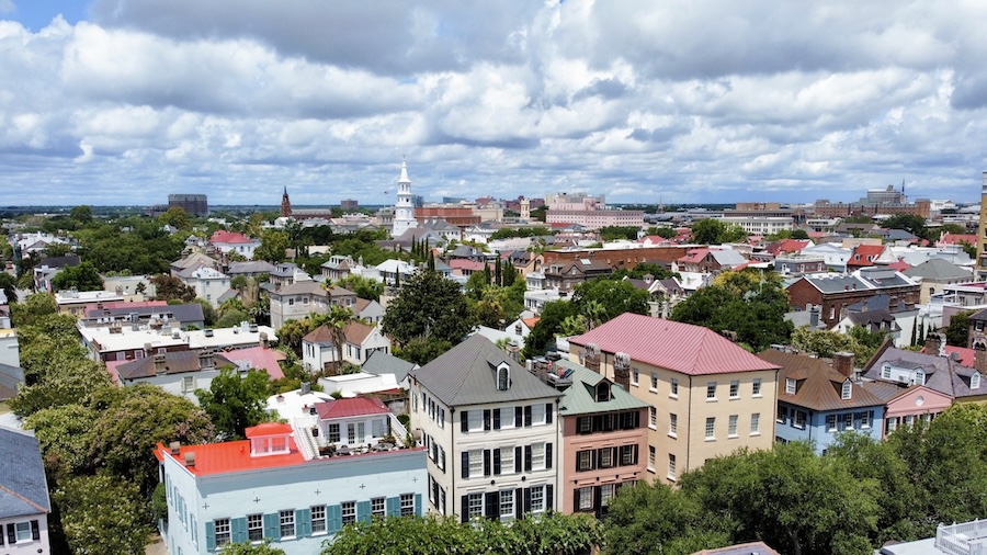 Overhead view of houses in South Carolina